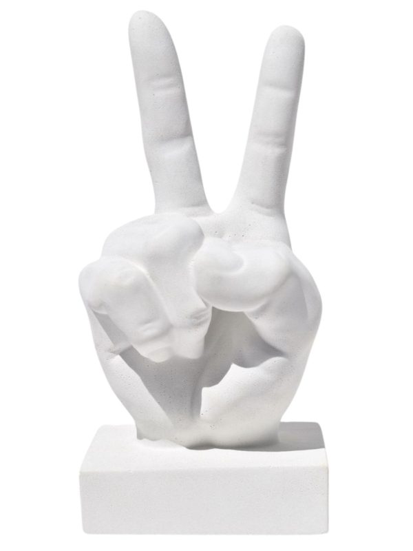 Estatua Decorativa Paz e Amor Artesanal 17cm Em Cimento