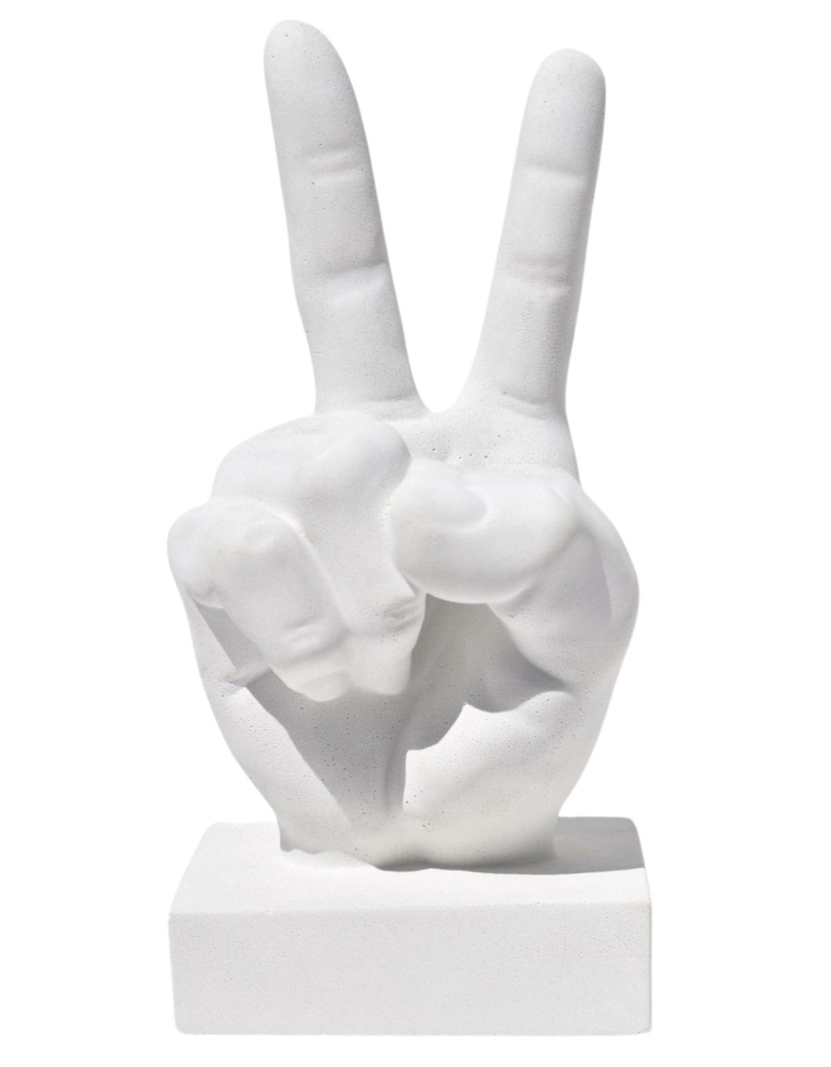 Estatua Decorativa Paz e Amor Artesanal 17cm Em Cimento