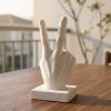 Estatua Decorativa Paz e Amor Artesanal 17cm Em Cimento