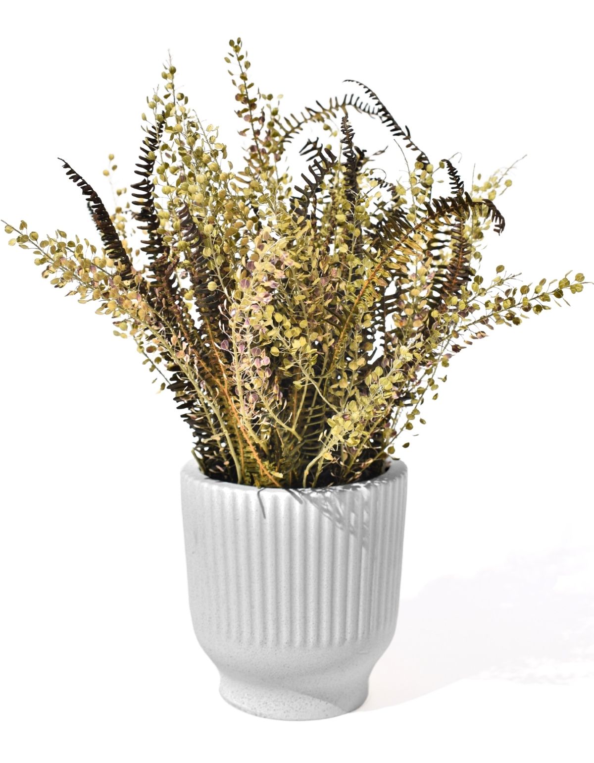 Vaso Decorativo Garrafa Invertida Listras 9,5cm Cimento Artesanal