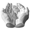 Porta Objetos Decorativo Mãos 15,5cm em Cimento Artesanal