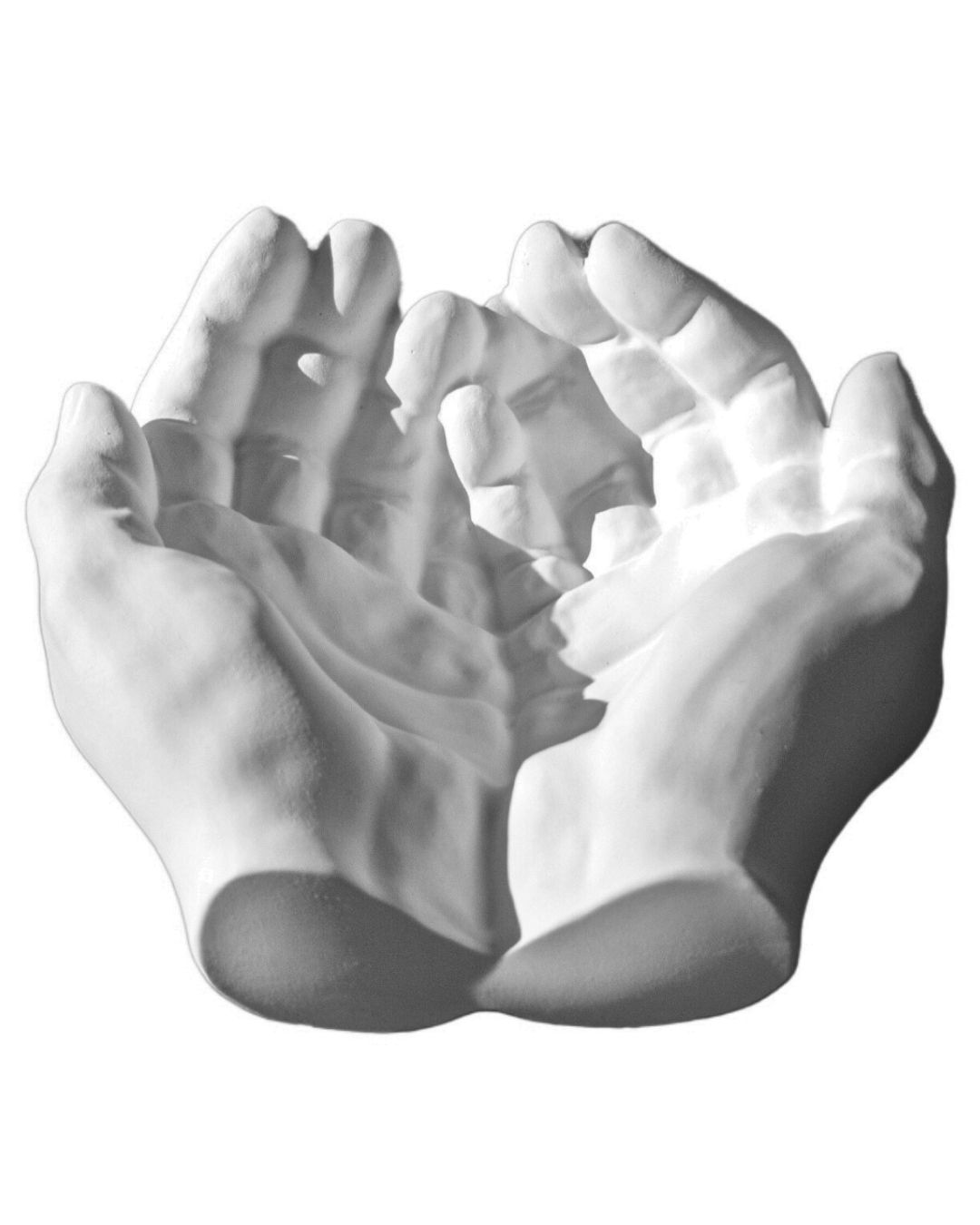 Porta Objetos Decorativo Mãos 15,5cm em Cimento Artesanal