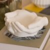 Porta Objetos Decorativo Mãos 15,5cm em Cimento Artesanal