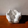 Porta Objetos Decorativo Mãos 15,5cm em Cimento Artesanal