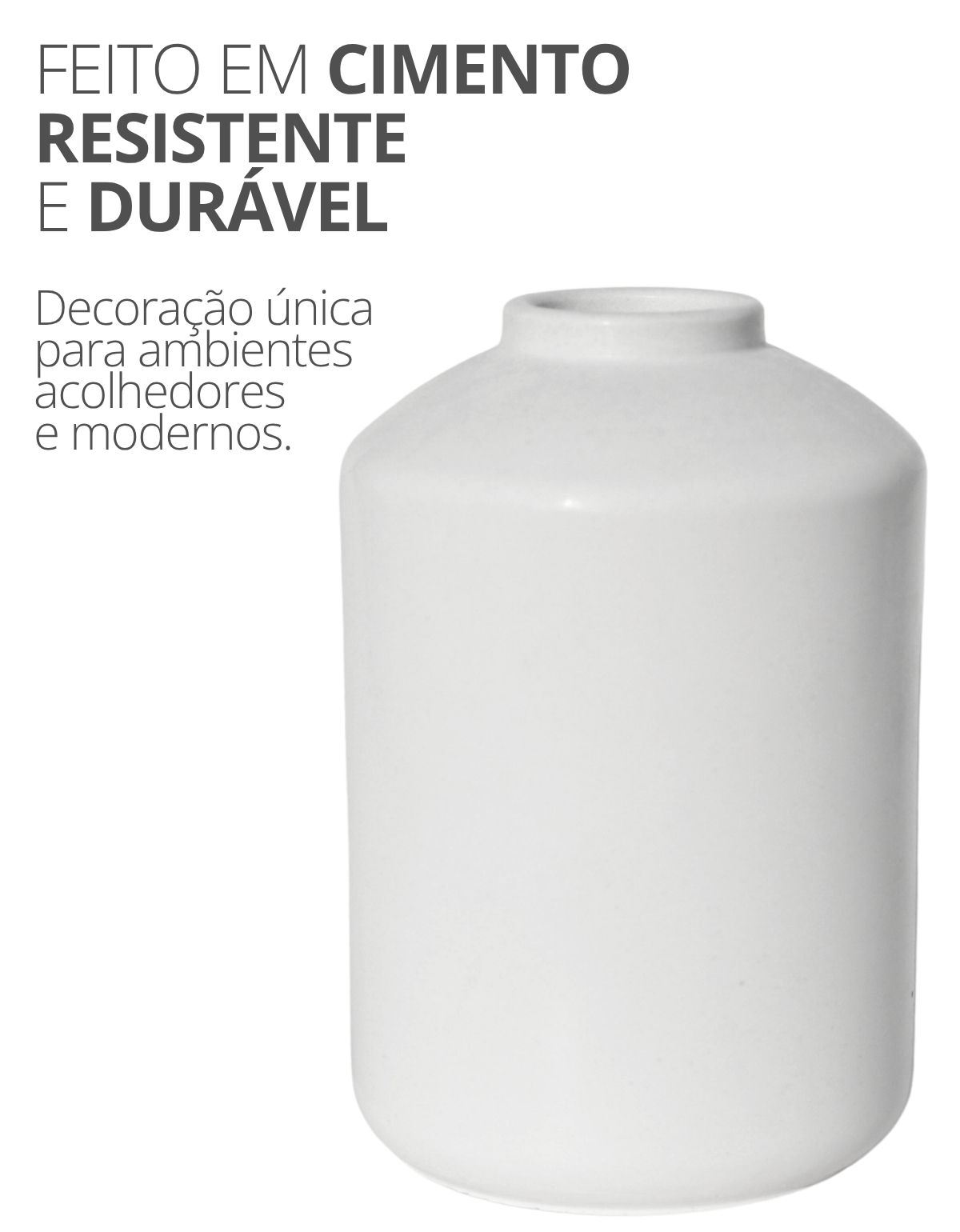 Mini Garrafa Cilindro Lisa Site ALETA 4 Mini Garrafa Cilindro Liso 10cm em Cimento Artesanal Branco