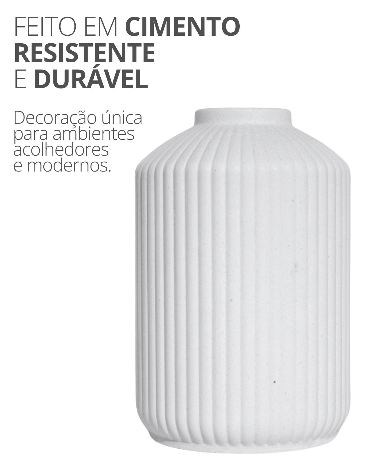 Mini Garrafa Cilindro Listras Site ALETA 4 Mini Garrafa Cilindro Listras 10cm Cimento Artesanal Branco