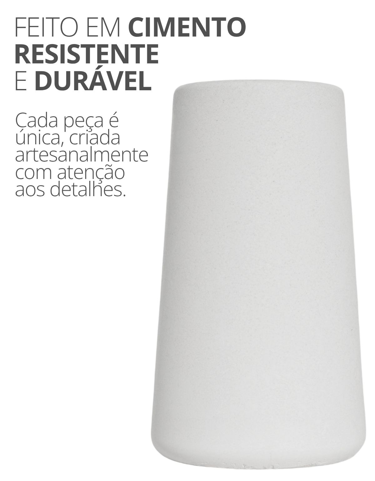 Mini Garrafa Lisa Artesanal 10x6,5m em Cimento Branco