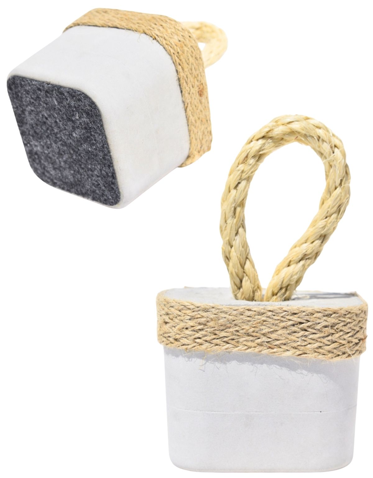 Peso de Porta Artesanal Cubo 1,5Kg Concreto com Base Anti Risco