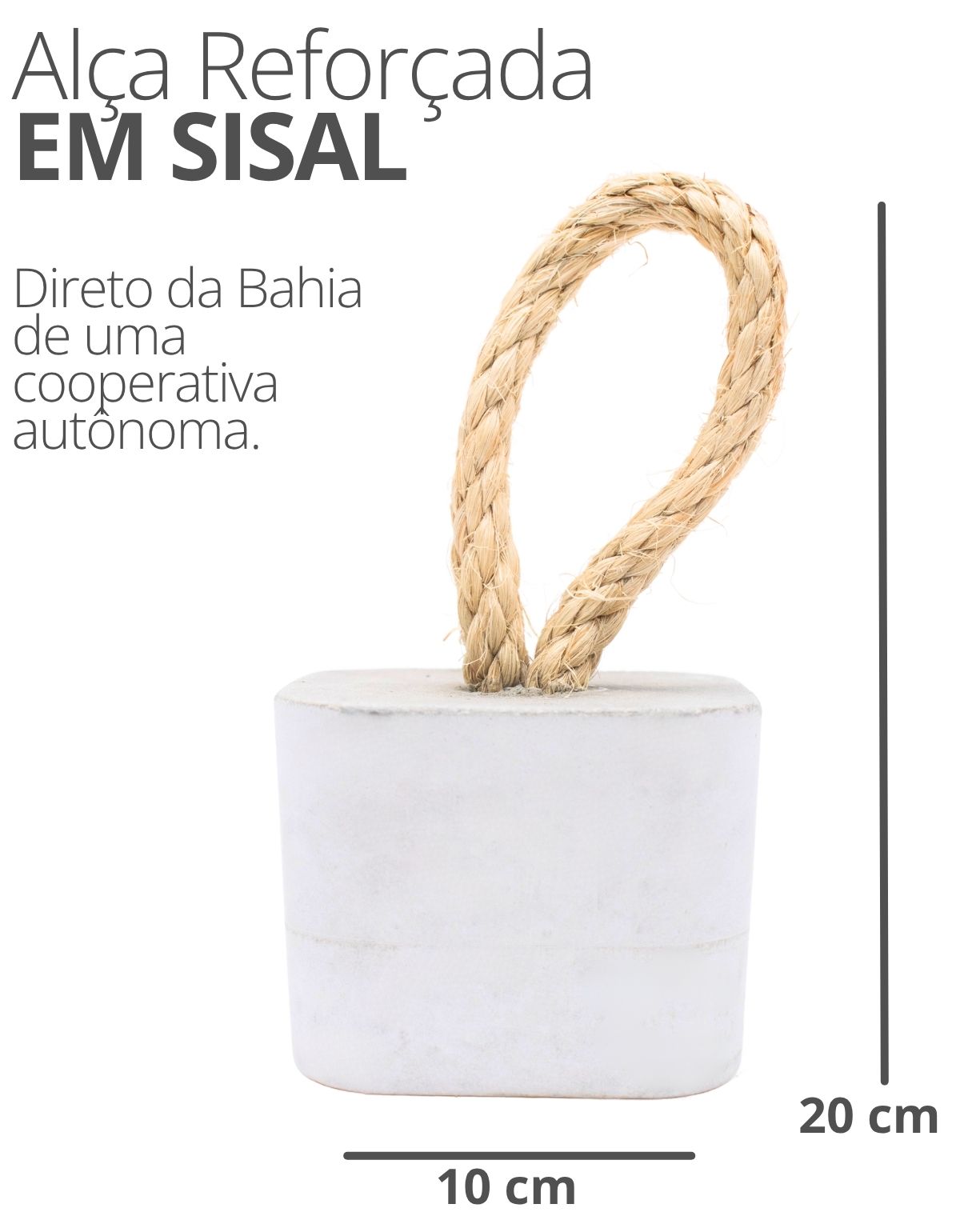 Peso de Porta Artesanal Cubo 1,5Kg Concreto com Base Anti Risco