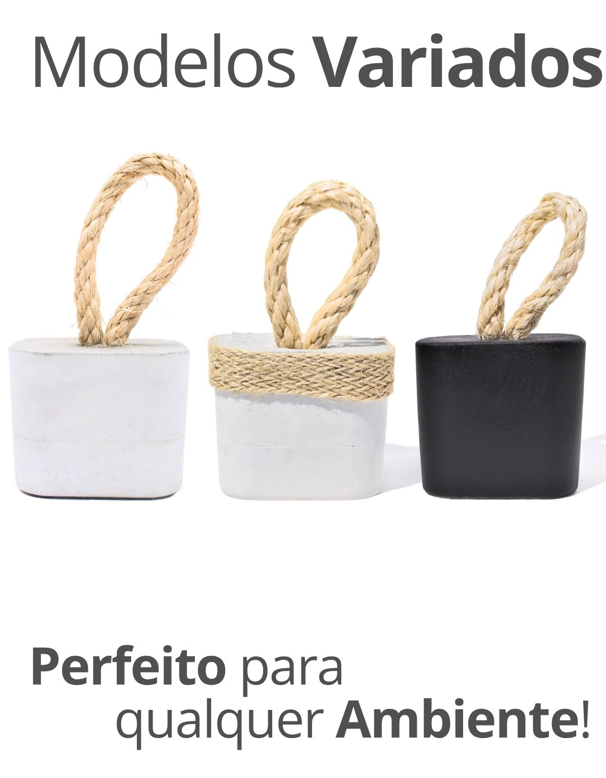 Peso de Porta Artesanal Cubo 1,5Kg Concreto com Base Anti Risco