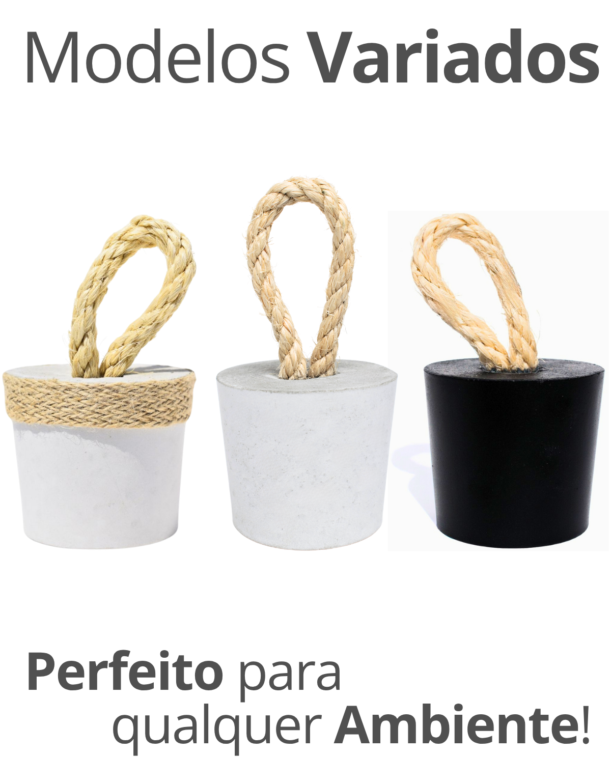 Peso de Porta Artesanal 1,3Kg Concreto com Base Anti Risco