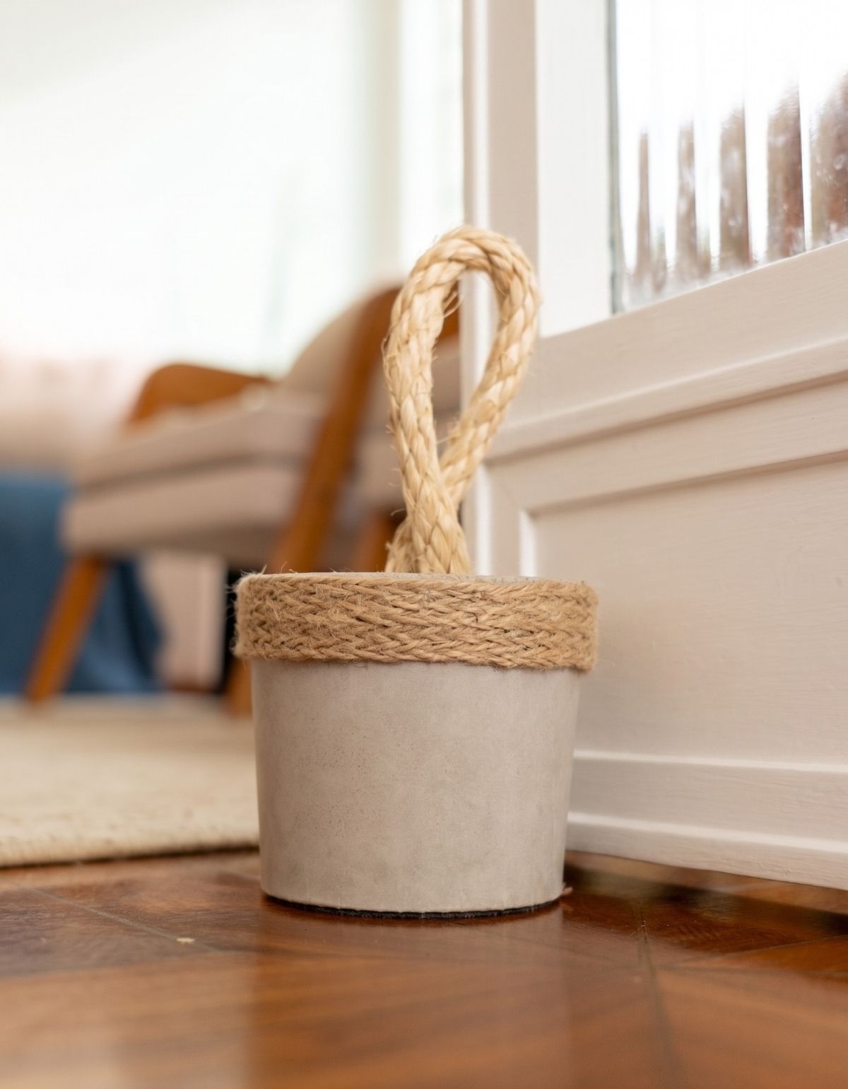 Peso de Porta Artesanal 1,3Kg Concreto com Base Anti Risco
