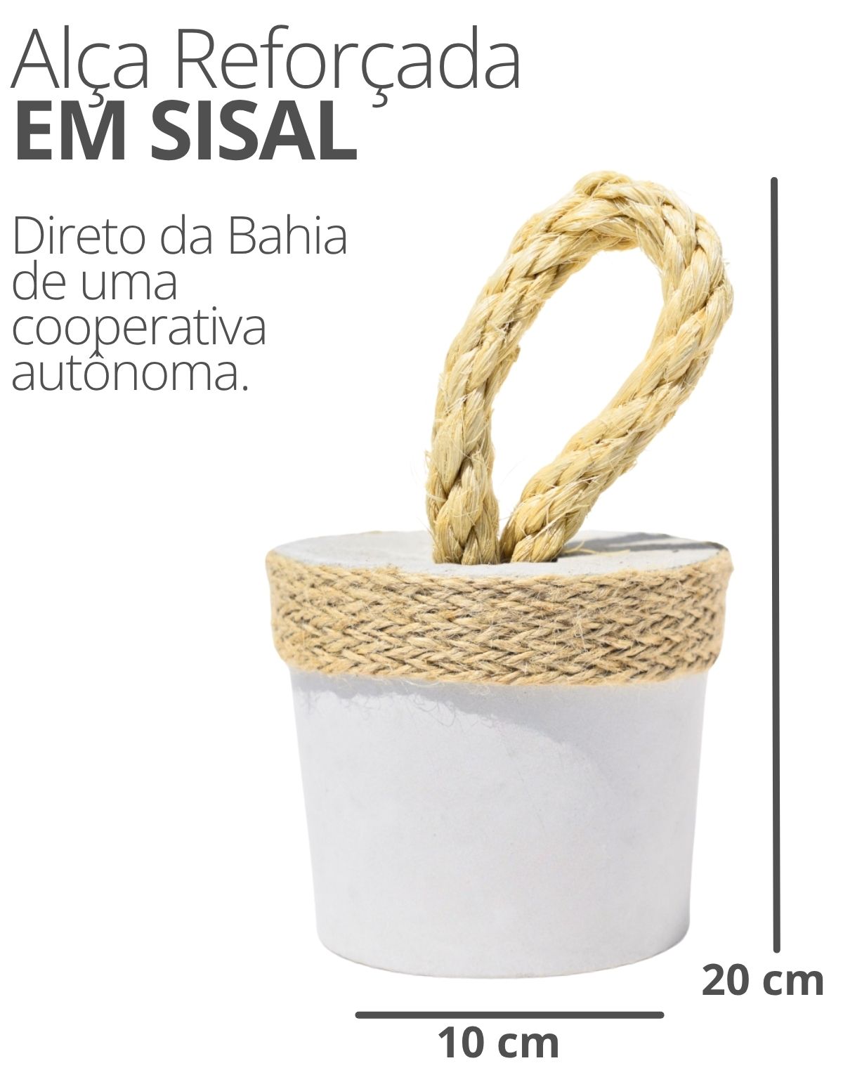 Peso de Porta Artesanal 1,3Kg Concreto com Base Anti Risco