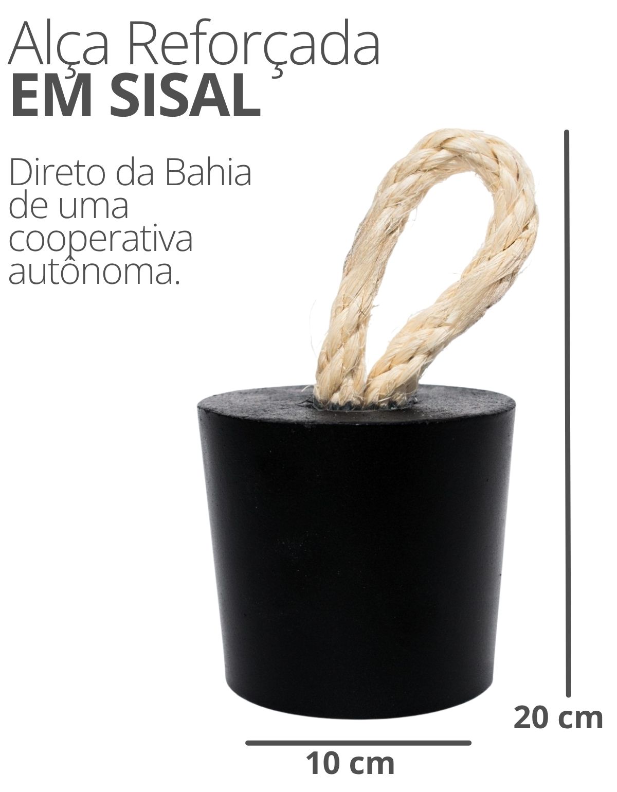 Peso de Porta Artesanal 1,3Kg Concreto com Base Anti Risco