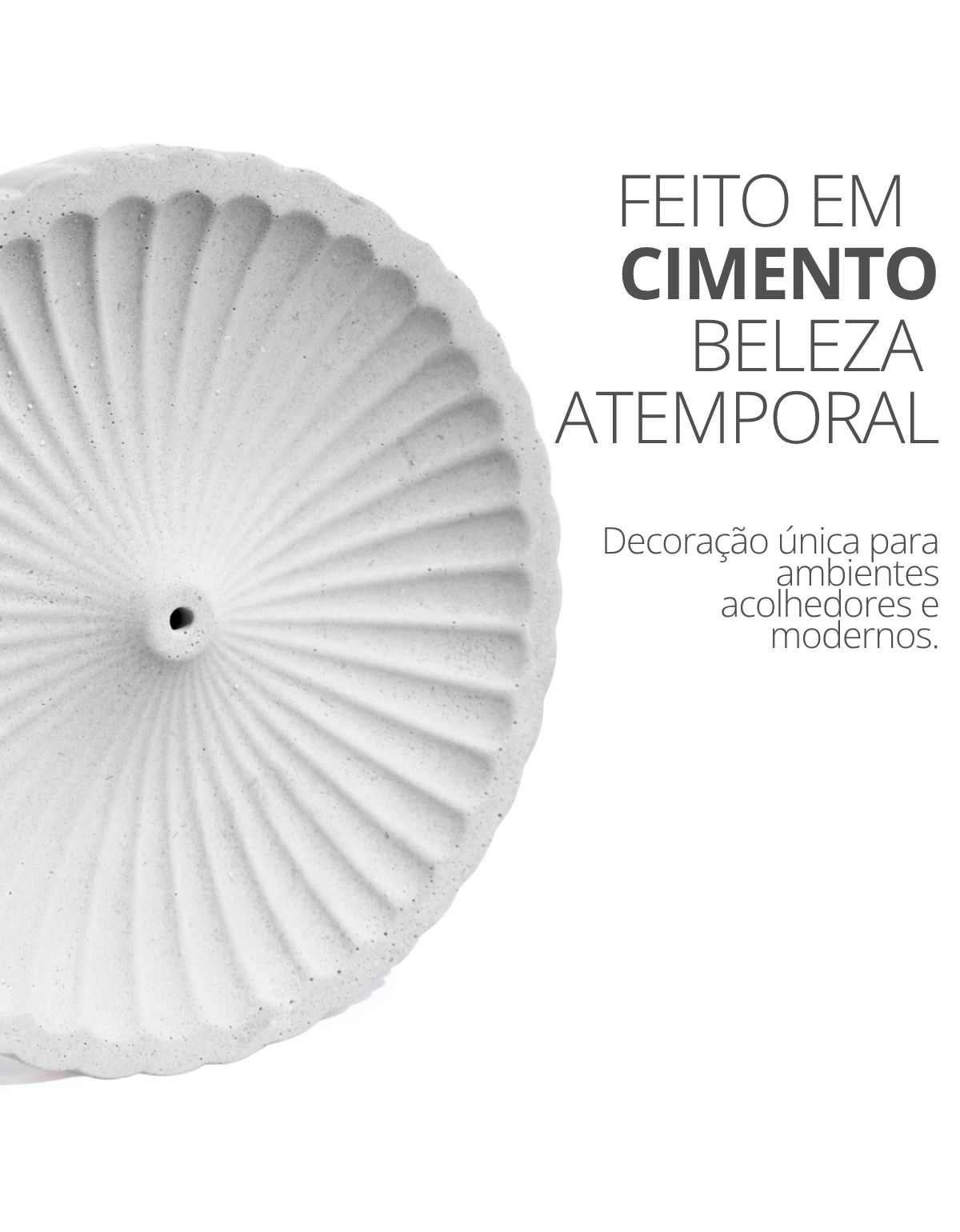 Porta Incenso Redondo Listras Artesanal 11cm Em Cimento