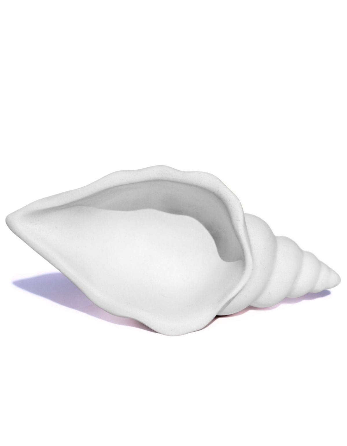 Porta Objetos Artesanal Concha Liso 13cm Em Resina Mineral
