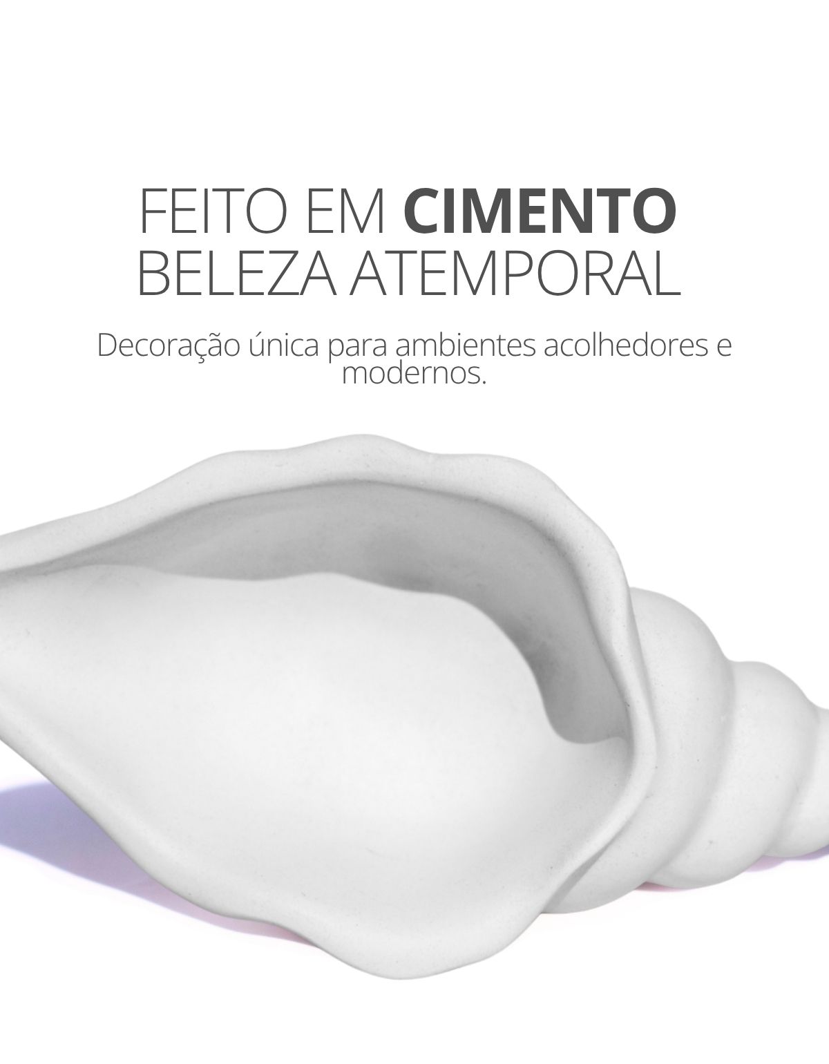 Porta Objetos Artesanal Concha Liso 13cm Em Resina Mineral