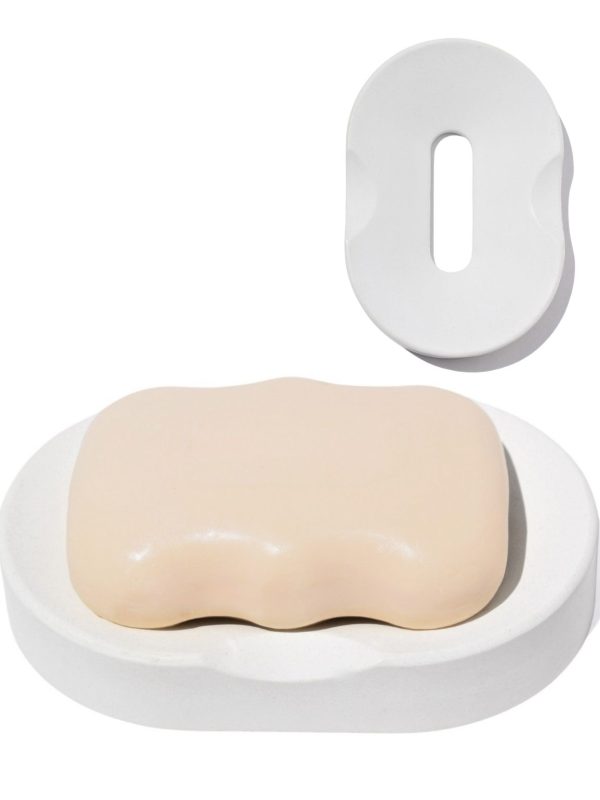 Saboneteira Porta Sabonete Banheiro Oval 11cm em Cimento