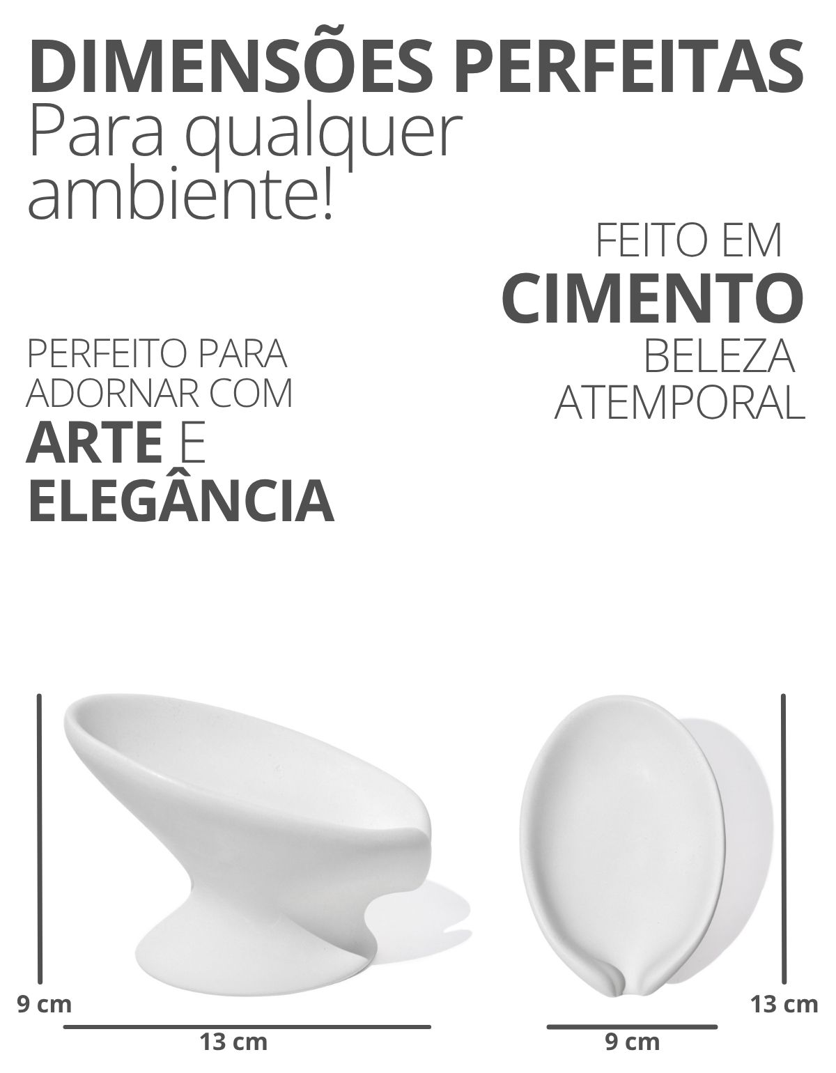 Saboneteira Porta Sabonete Banheiro Moderna Luxo 13cm em Cimento