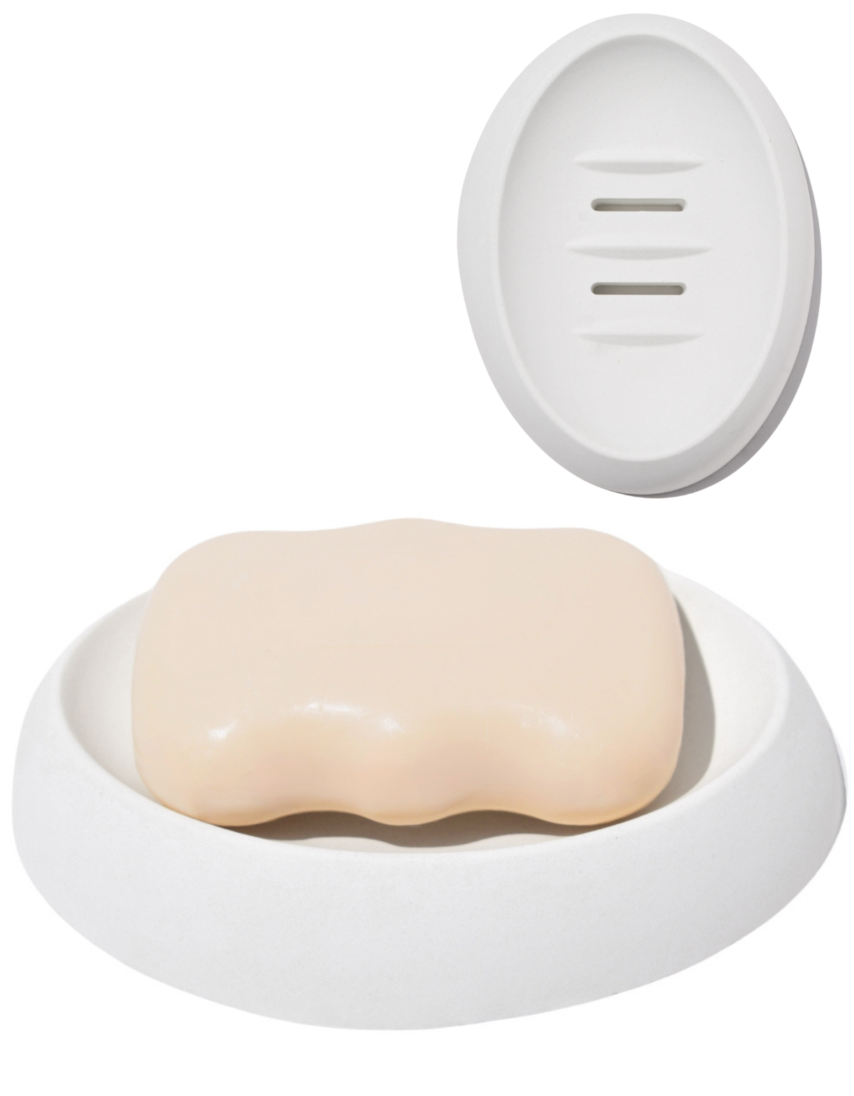 Saboneteira Porta Sabonete Banheiro Oval  Luxo 12,5cm em Cimento