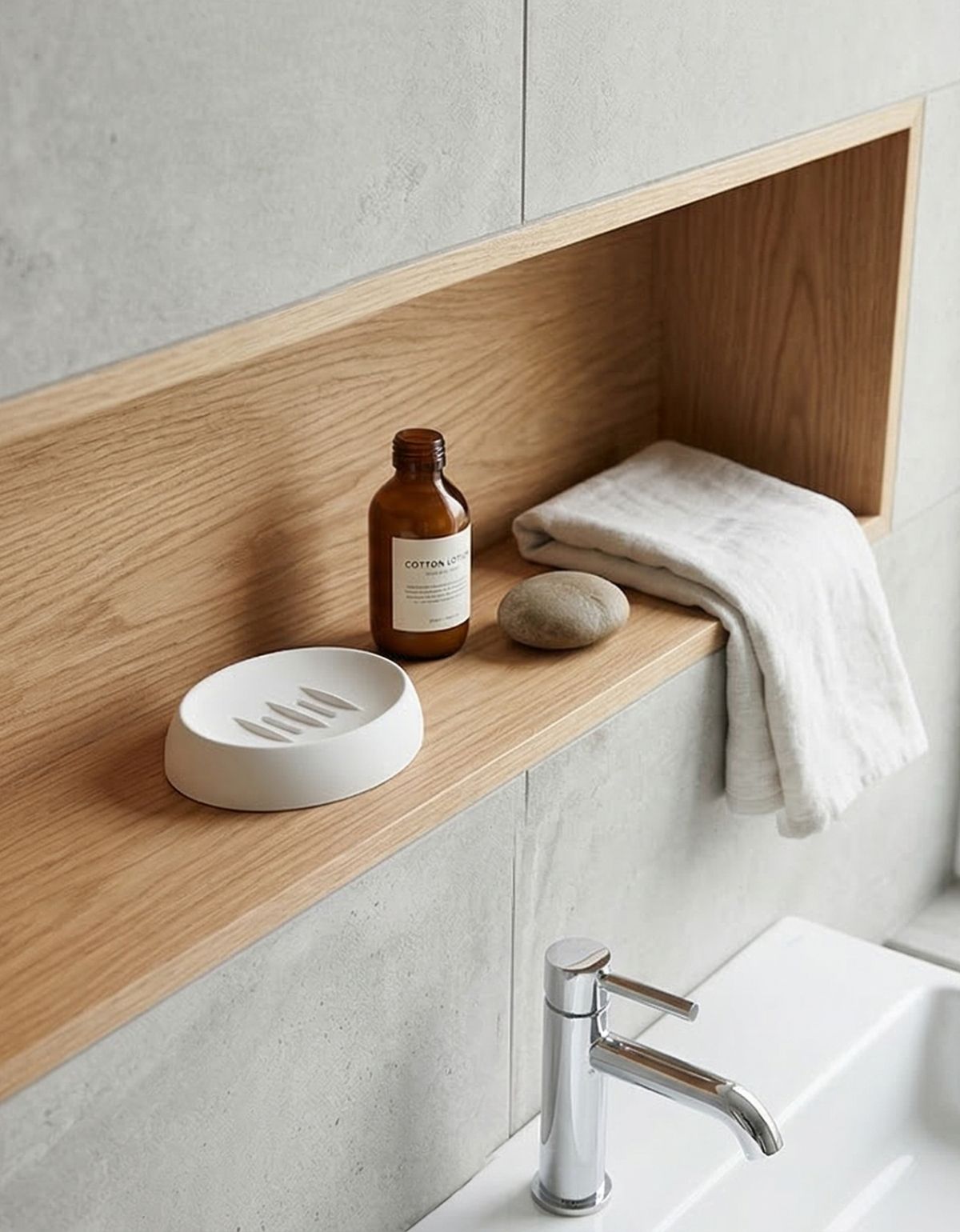 Saboneteira Porta Sabonete Banheiro Oval  Luxo 12,5cm em Cimento