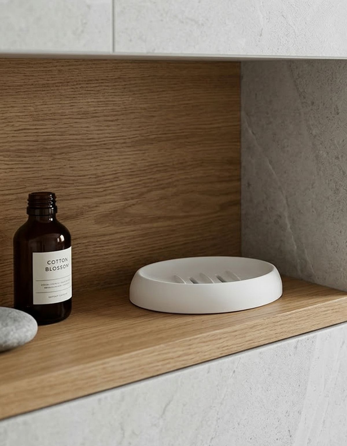Saboneteira Porta Sabonete Banheiro Oval  Luxo 12,5cm em Cimento