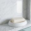 Saboneteira Porta Sabonete Banheiro Oval  Luxo 12,5cm em Cimento