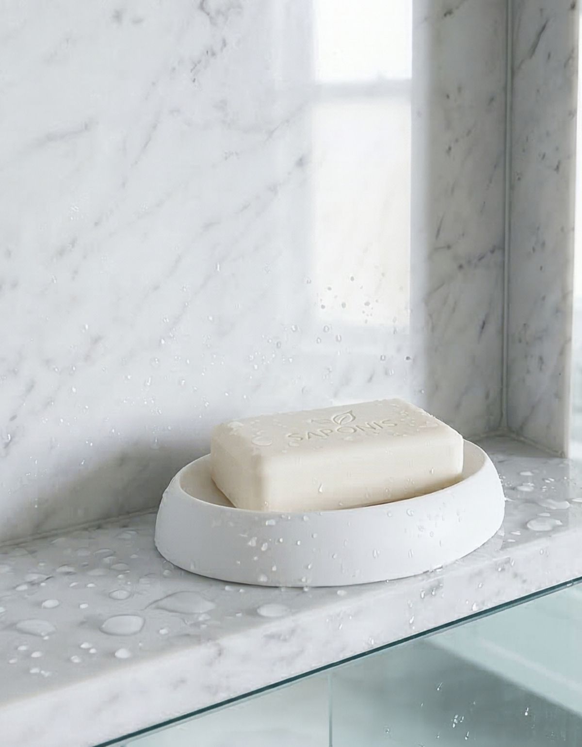Saboneteira Porta Sabonete Banheiro Oval  Luxo 12,5cm em Cimento