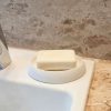 Saboneteira Porta Sabonete Banheiro Oval  Luxo 12,5cm em Cimento