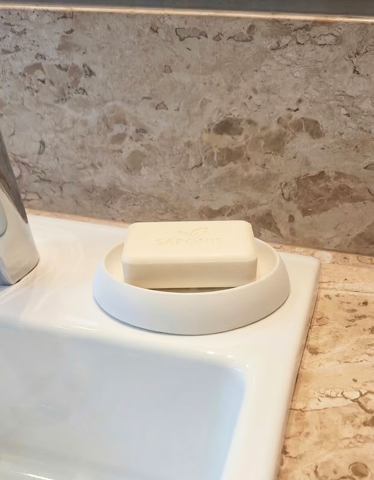 Saboneteira Porta Sabonete Banheiro Oval  Luxo 12,5cm em Cimento