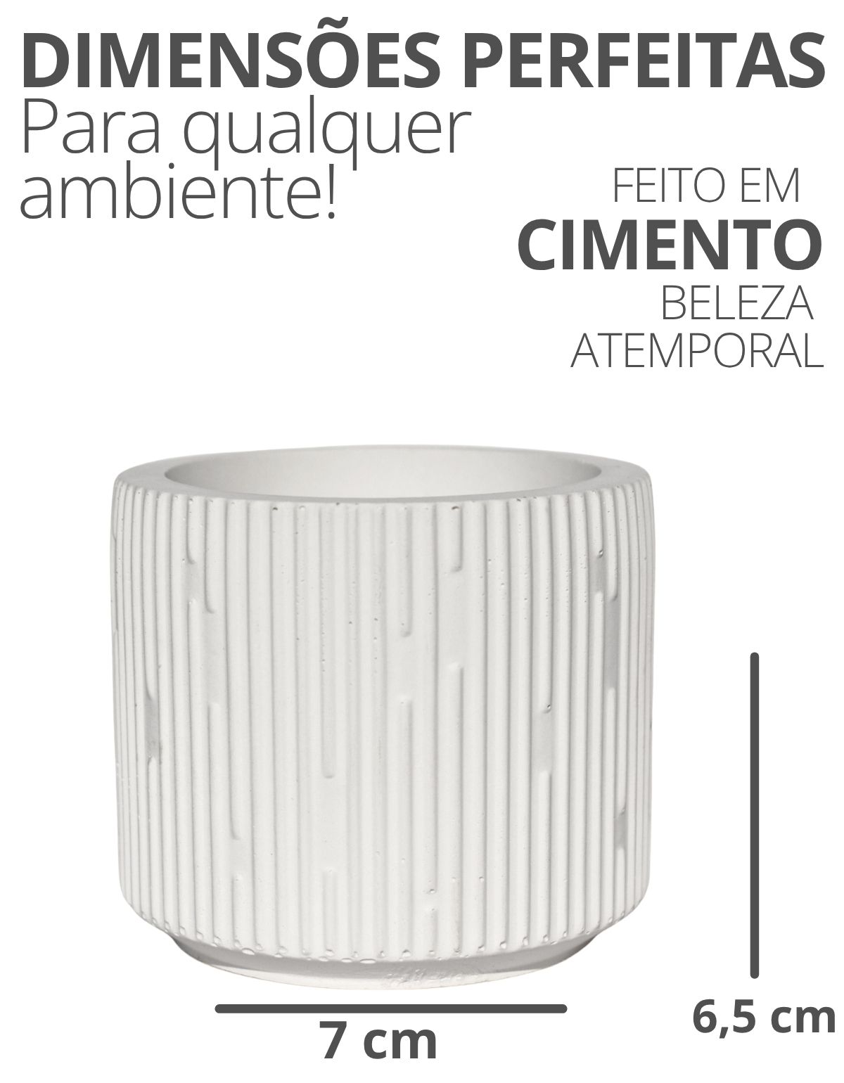 Vaso Decorativo Contemporâneo 7cm Em Cimento Artesanal