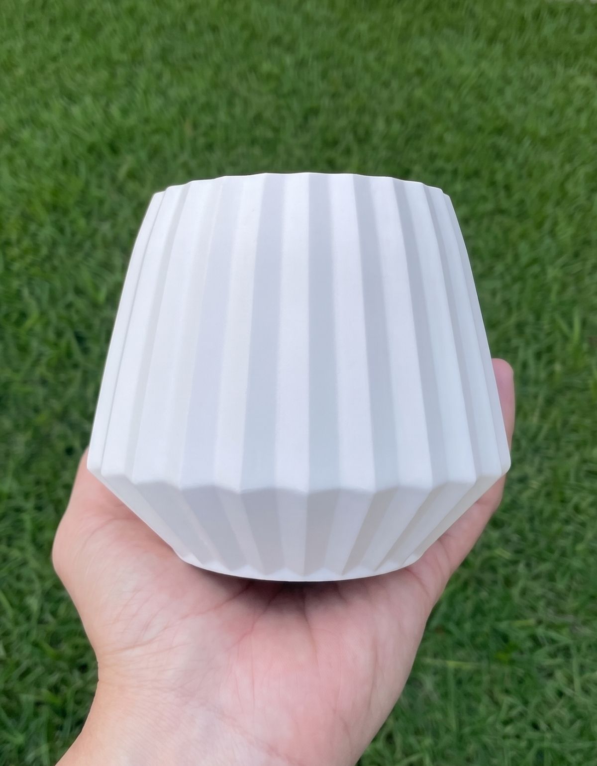 Vaso Decorativo Diamante Artesanal 10,5x13cm Em Cimento