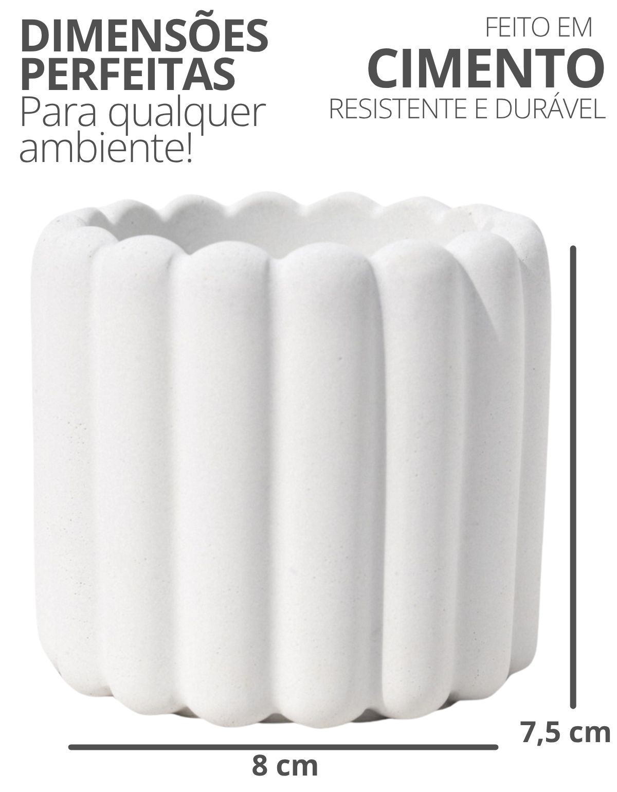 Vaso Decorativo Tulipa 8cm Artesanal em Cimento