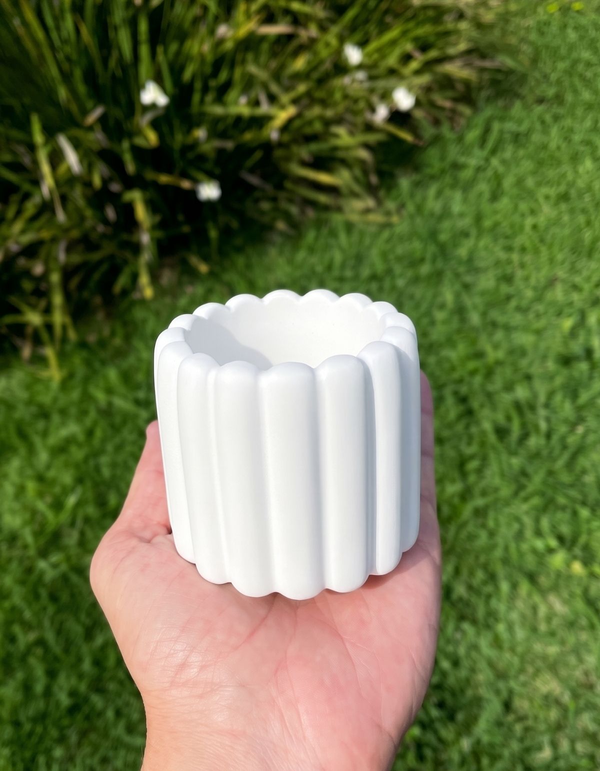Vaso Decorativo Tulipa 8cm Artesanal em Cimento