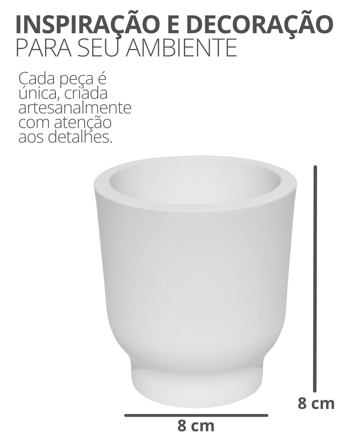 Vaso Decorativo Garrafa Invertida Lisa 8cm Cimento Artesanal