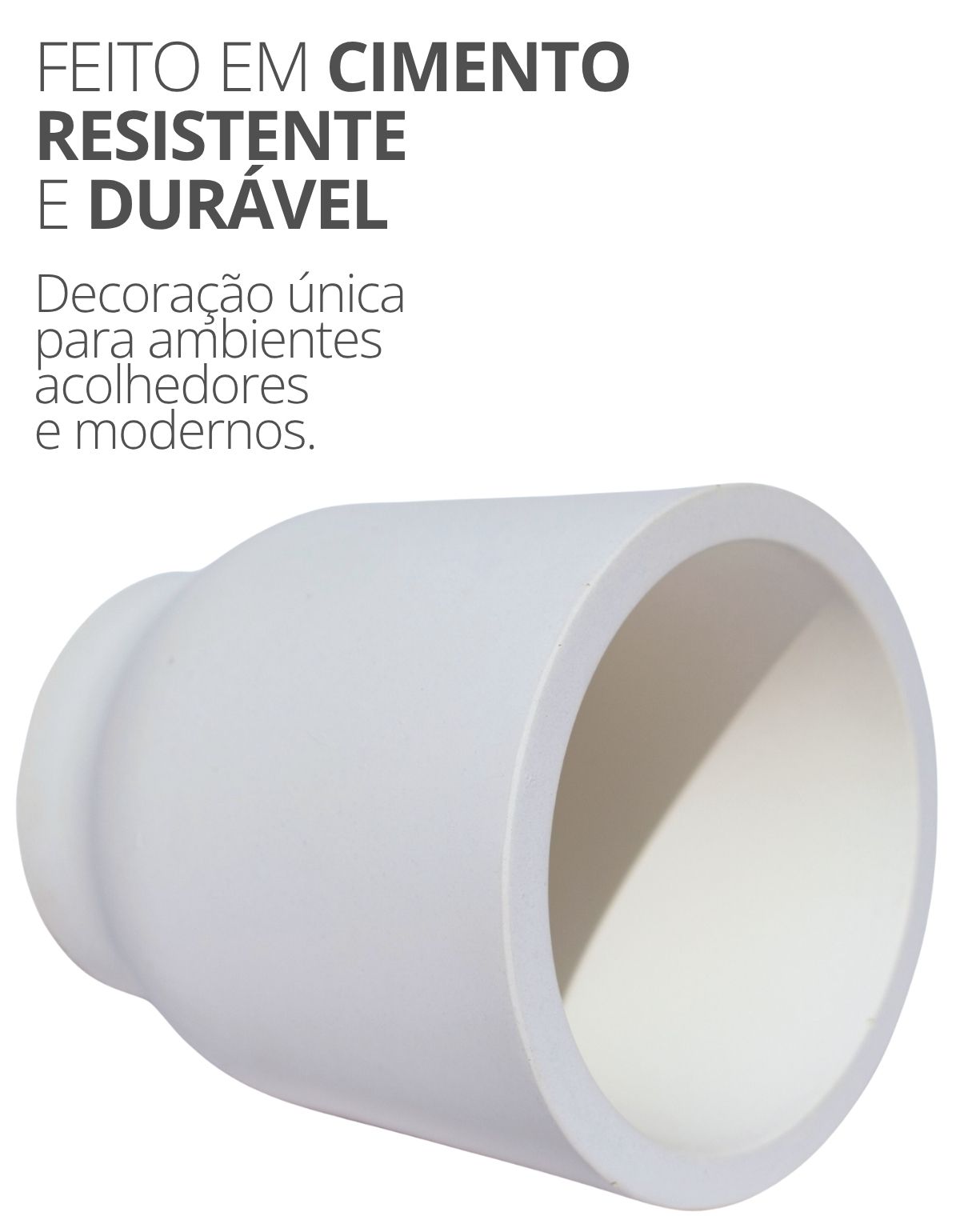 Vaso Decorativo Garrafa Invertida Lisa 9,5cm Em Cimento Artesanal