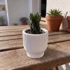 Vaso Decorativo Garrafa Invertida Listras 8cm Cimento Artesanal