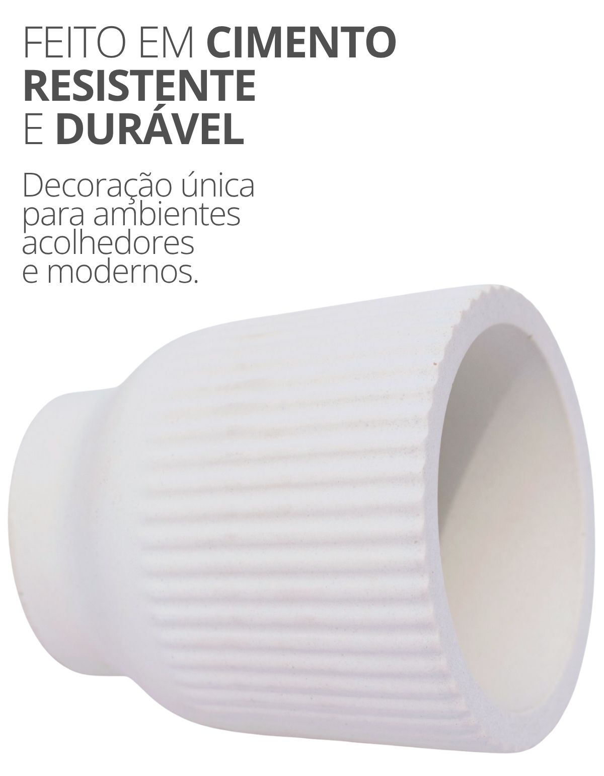 Vaso Decorativo Garrafa Invertida Listras 8cm Cimento Artesanal