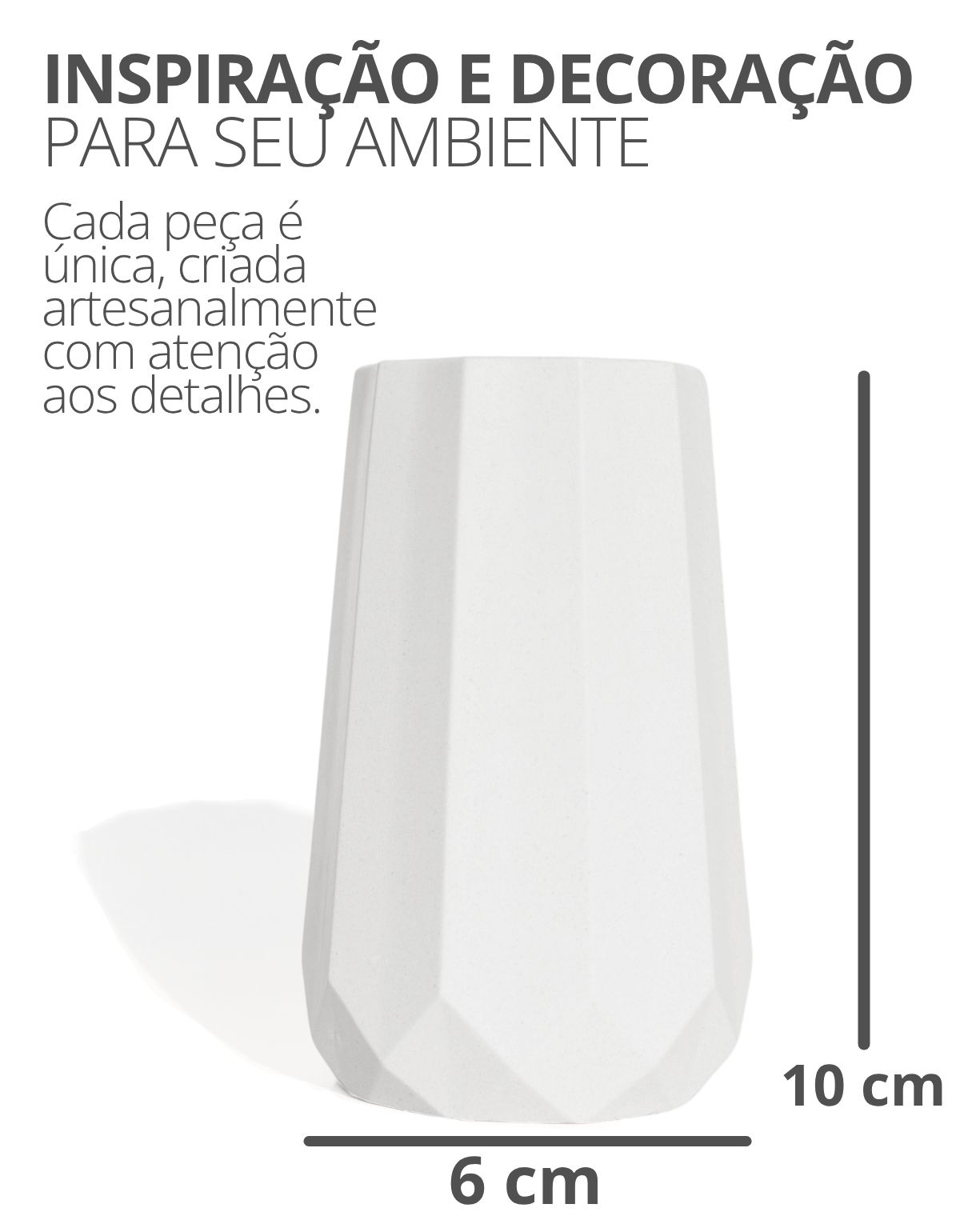 Mini Garrafa Losangos Artesanal 10x6m em Cimento Branco