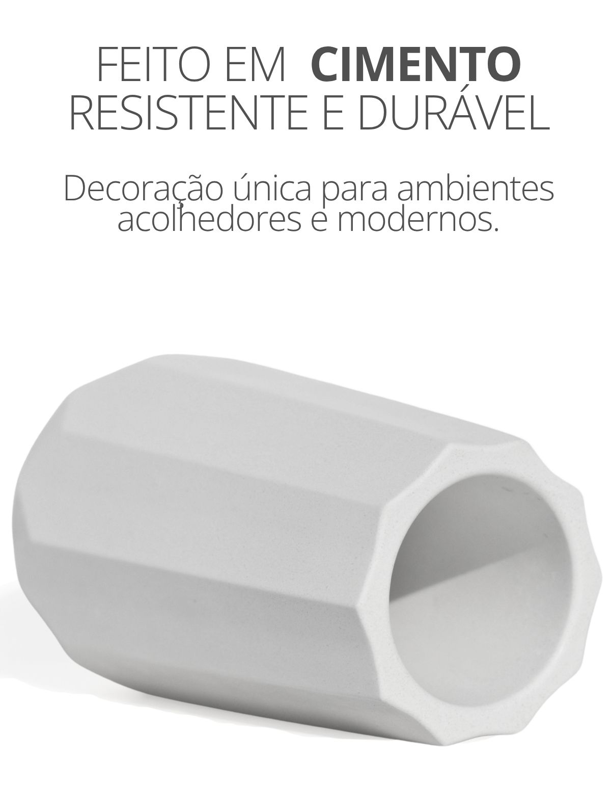 Mini Garrafa Losangos Artesanal 10x6m em Cimento Branco