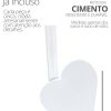 Vaso Solitário Hidropônico Coração Sólido 16,5cm em Cimento