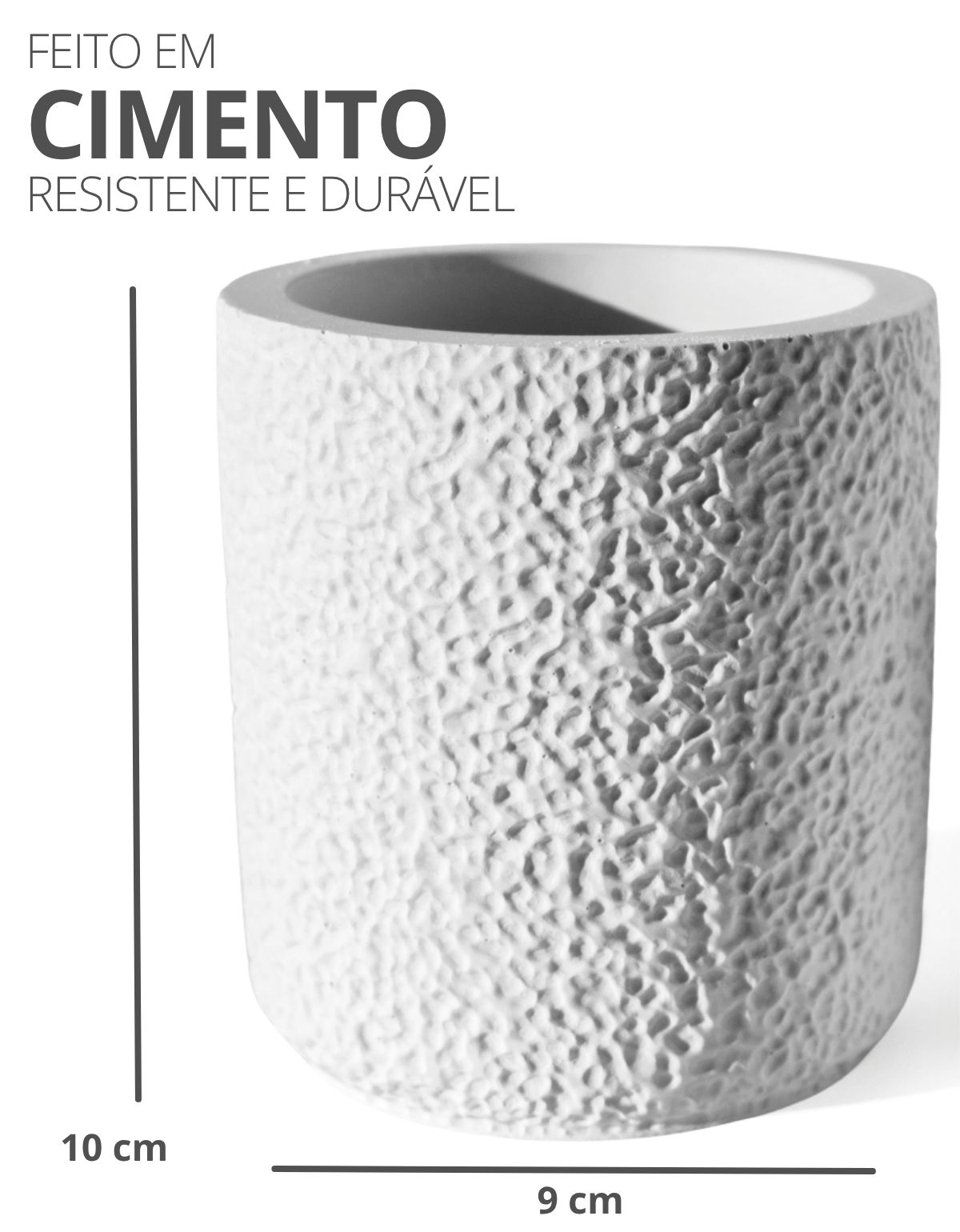 Vaso Decorativo Texturizado 10cm em Cimento Artesanal
