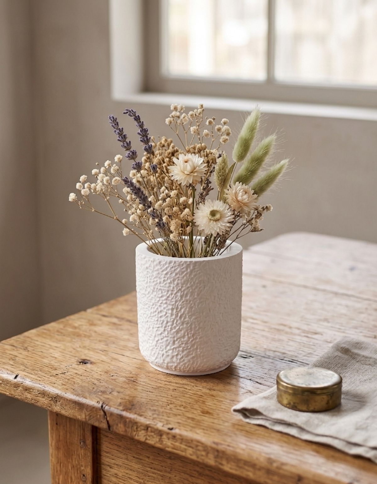 Vaso Decorativo Texturizado 10cm em Cimento Artesanal