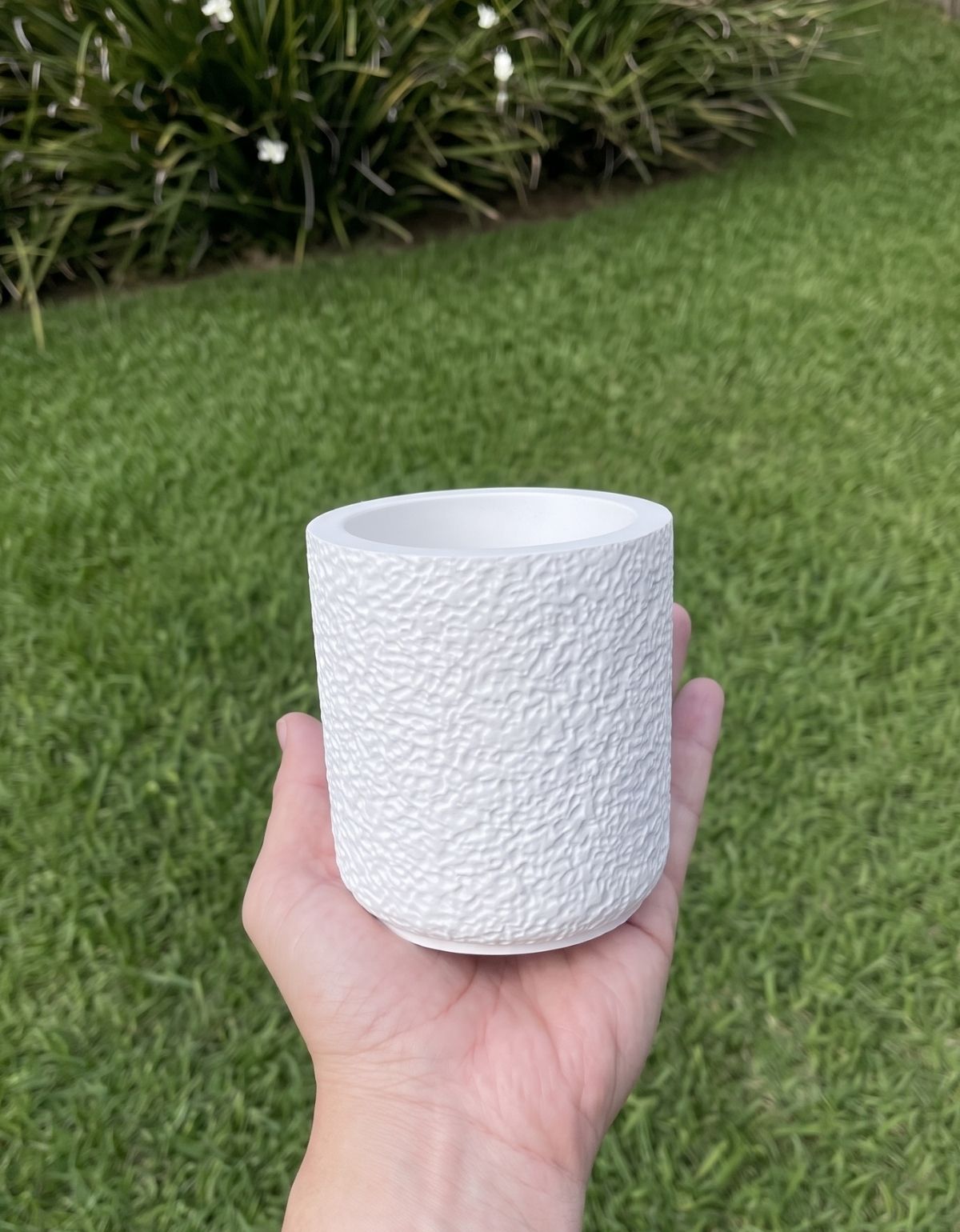 Vaso Decorativo Texturizado 10cm em Cimento Artesanal