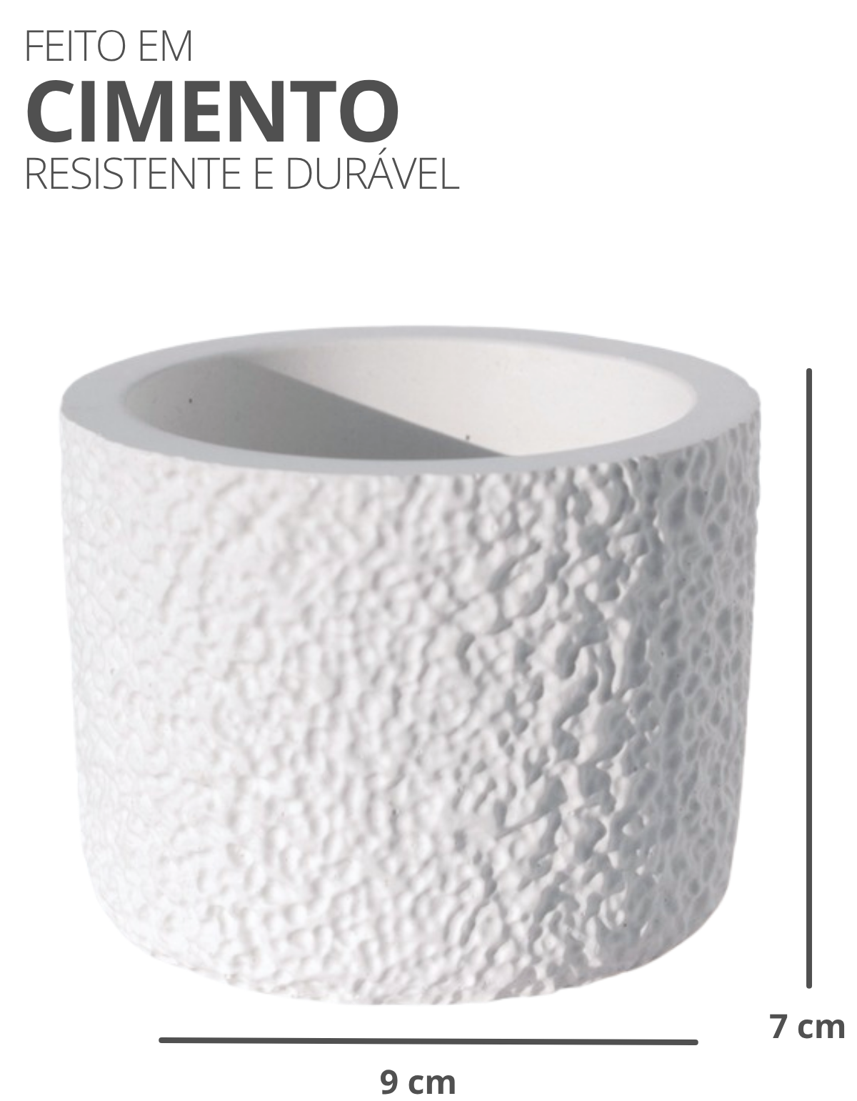 Vaso Decorativo Texturizado 9cm em Cimento Artesanal