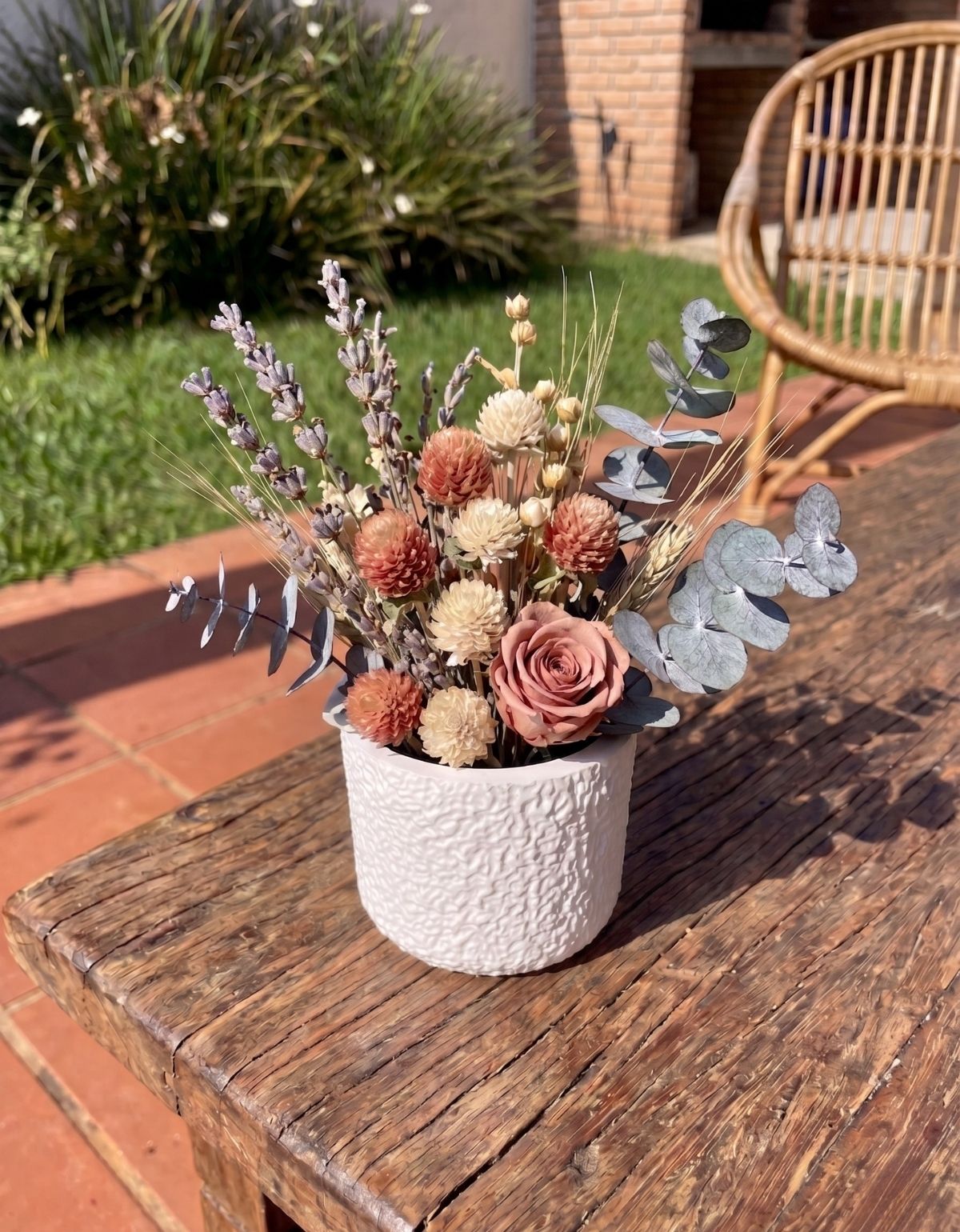 Vaso Decorativo Texturizado 9cm em Cimento Artesanal