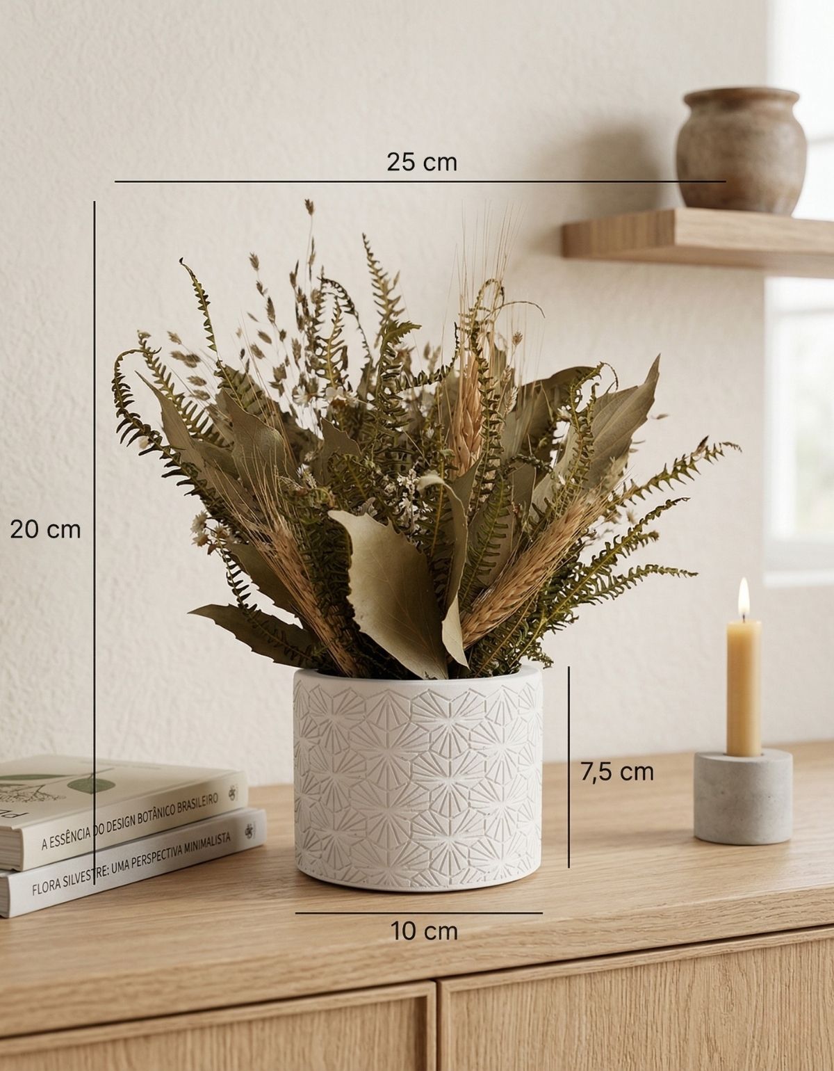 Vaso Estados Artesanal Decorativo 10cm Bahia em Cimento