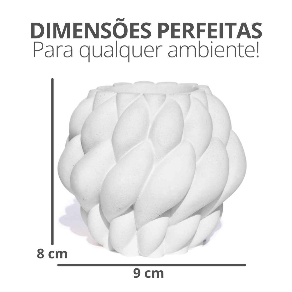 a075ea6c316a66ea8bbdfda075654257.jpg Vaso Decorativo Novelo 9cm em Cimento Artesanal Sala e Cozinha