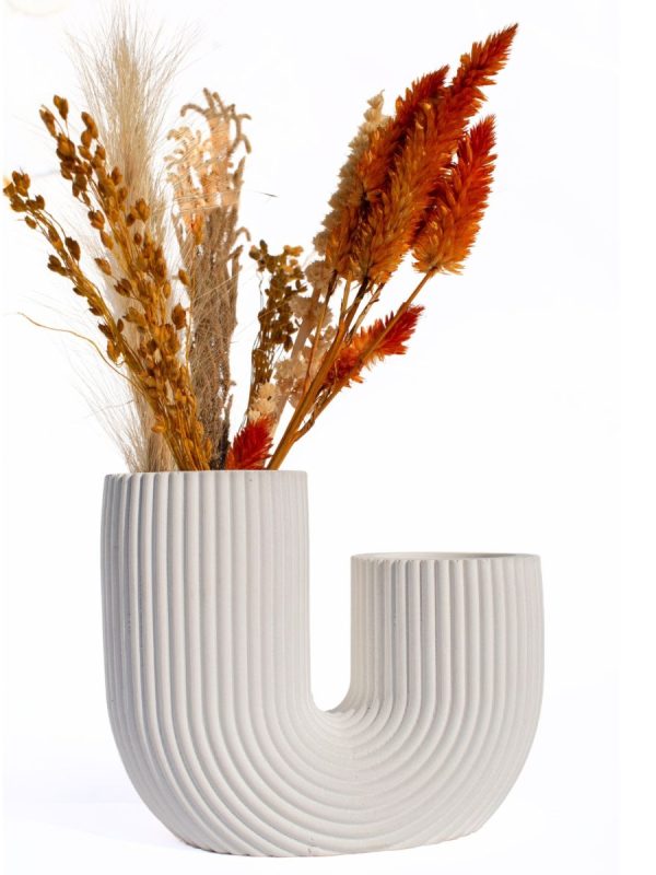 Vaso Decorativo Duplo Joana Artesanal 15cm em Cimento Artesanal