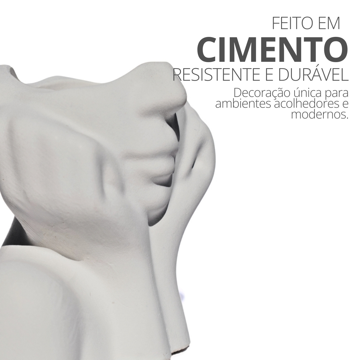 Vaso Decorativo Mão No Rosto 11cm Cimento Artesanal